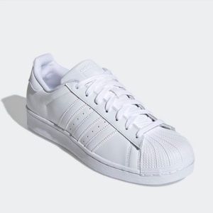 White Adidas Superstar Low tops